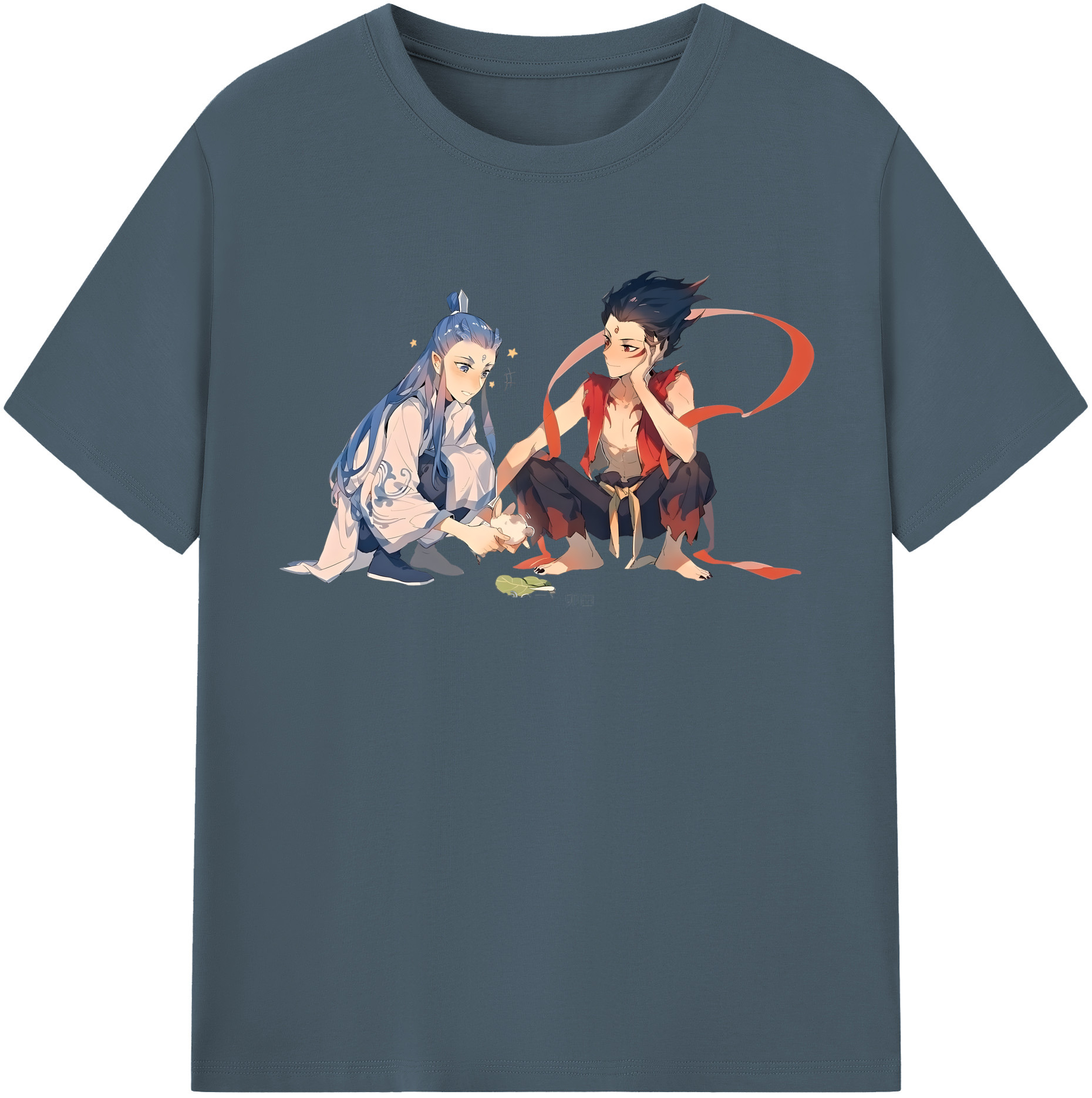 （画像用） Ne Zha 2 ナタ 魔童の大暴れ 綿100％半袖Tシャツ（フロントプリント）